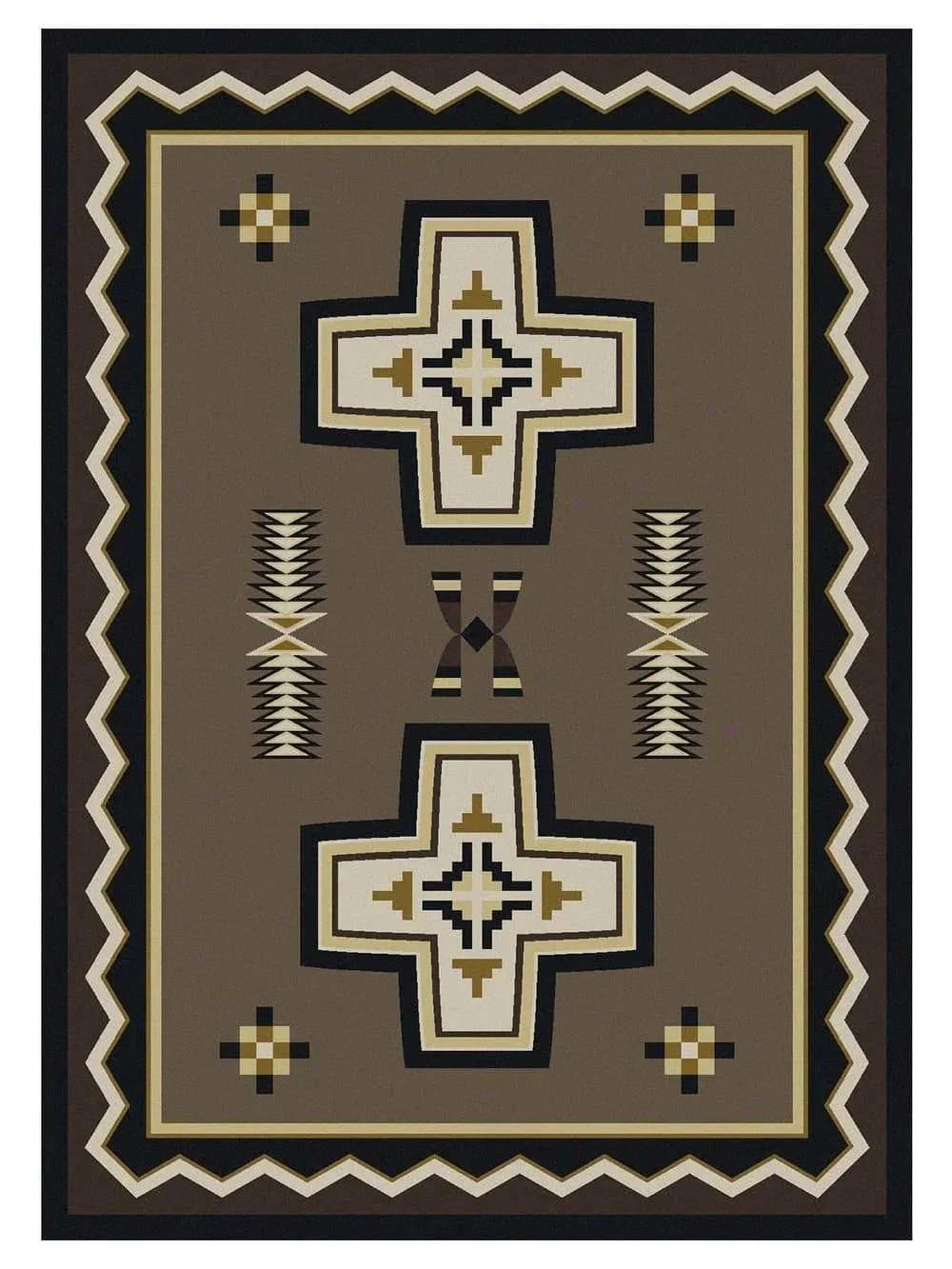 Saint Cross Taupe Rugs & Runners - American Made - Your Western Decor