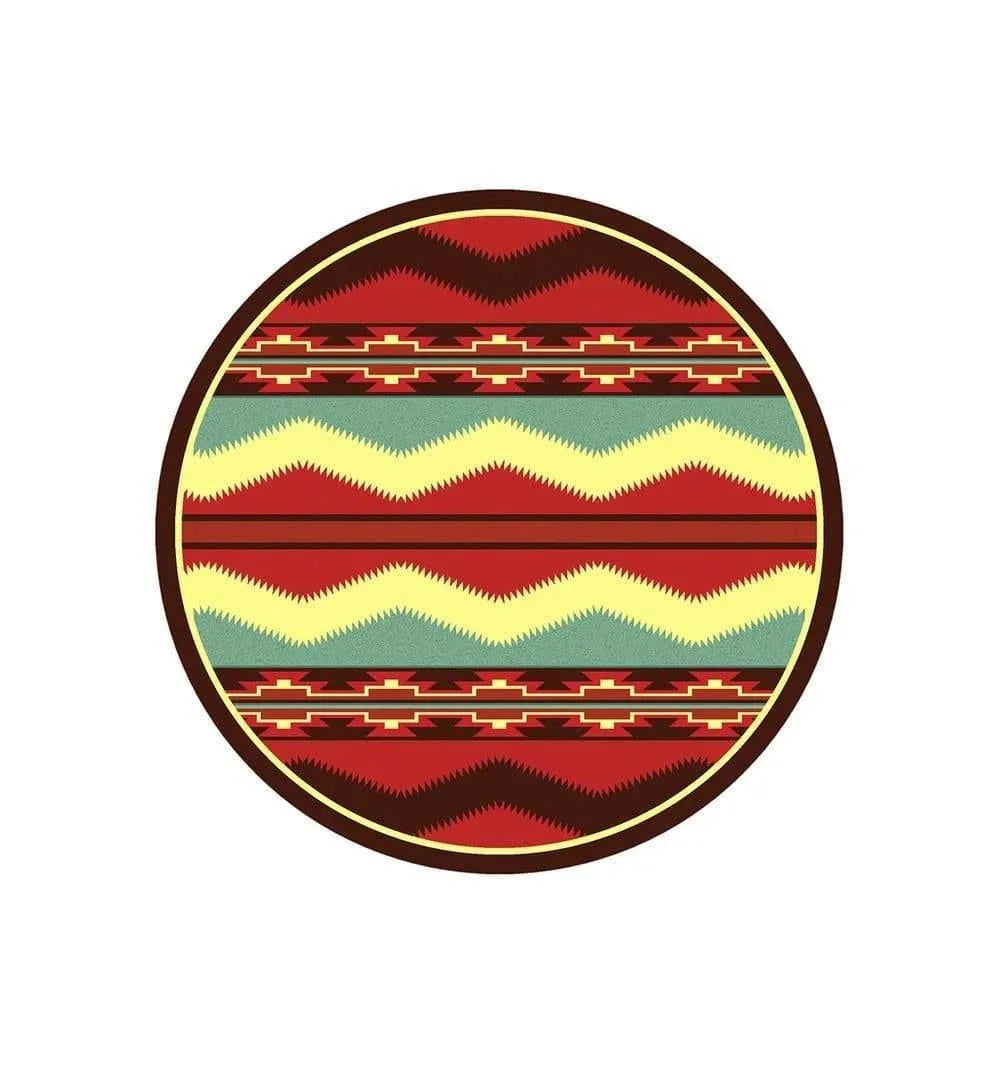 Scout Fiesta Colorful 8ft Round Area Rug - Made in the USA - Your Western Decor, LLC