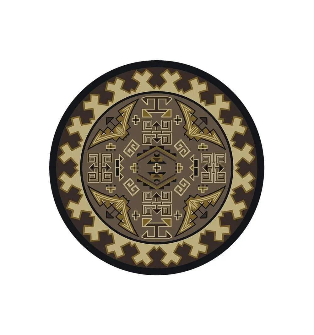 Trader Blanket 8' Round Area Rug - Sand - Made in the USA - Your Western Decor, LLC