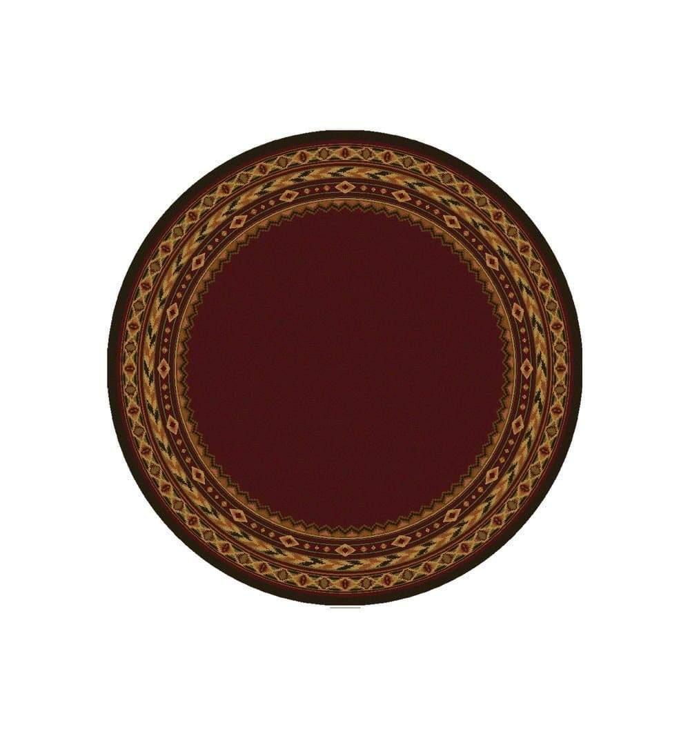 Cimarron Red 8' Round Area Rug made in the USA - Your Western Decor