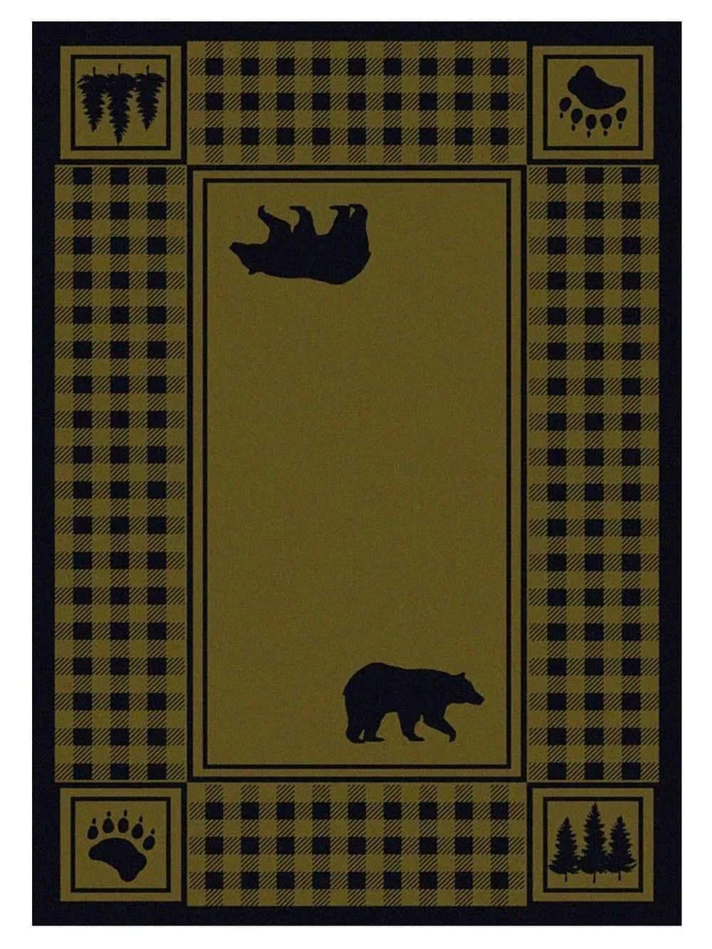 Bear Refuge Rugs Green - Made in the USA - Your Western Decor