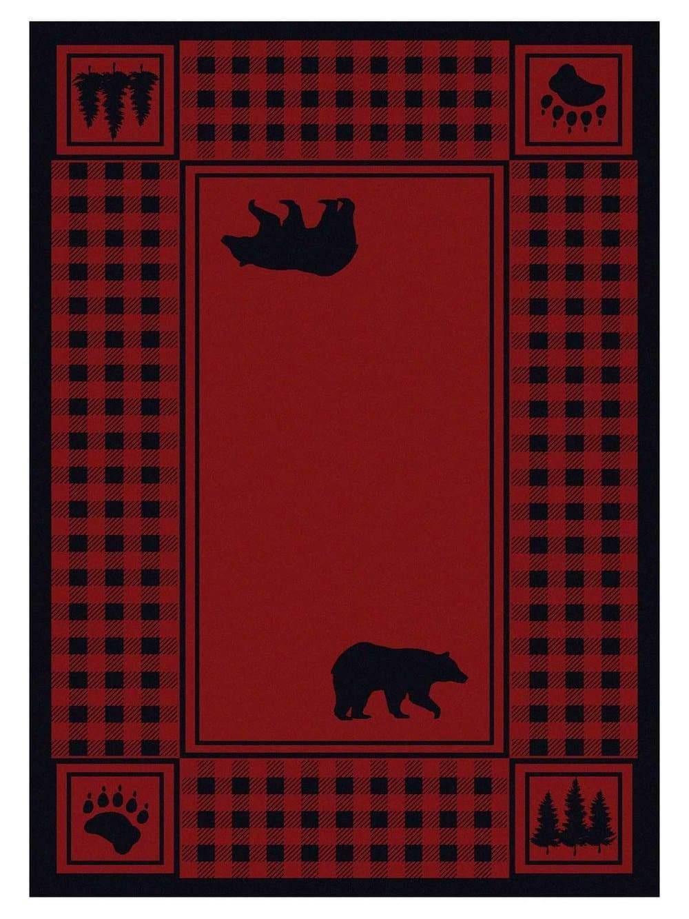Bear Refuge Rugs Red - Made in the USA - Your Western Decor