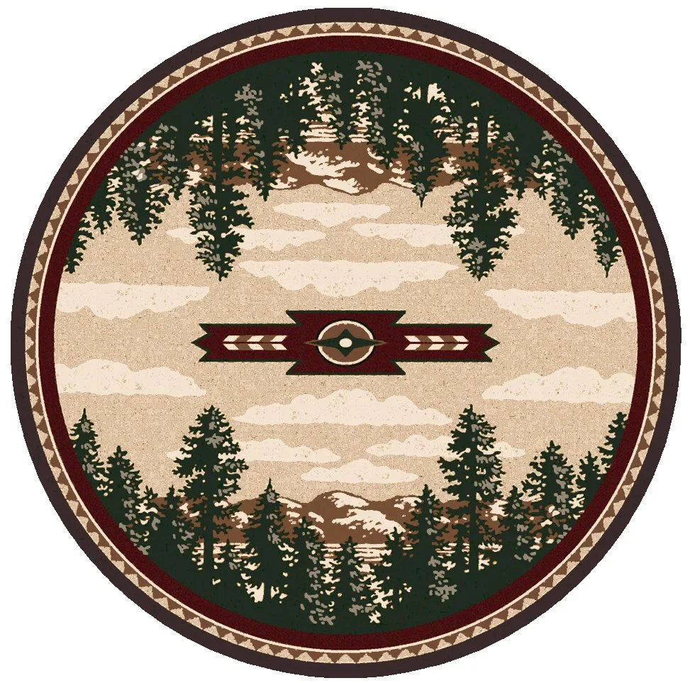 Autumn Point Cabin 8' Round Area Rugs - Your Western Decor