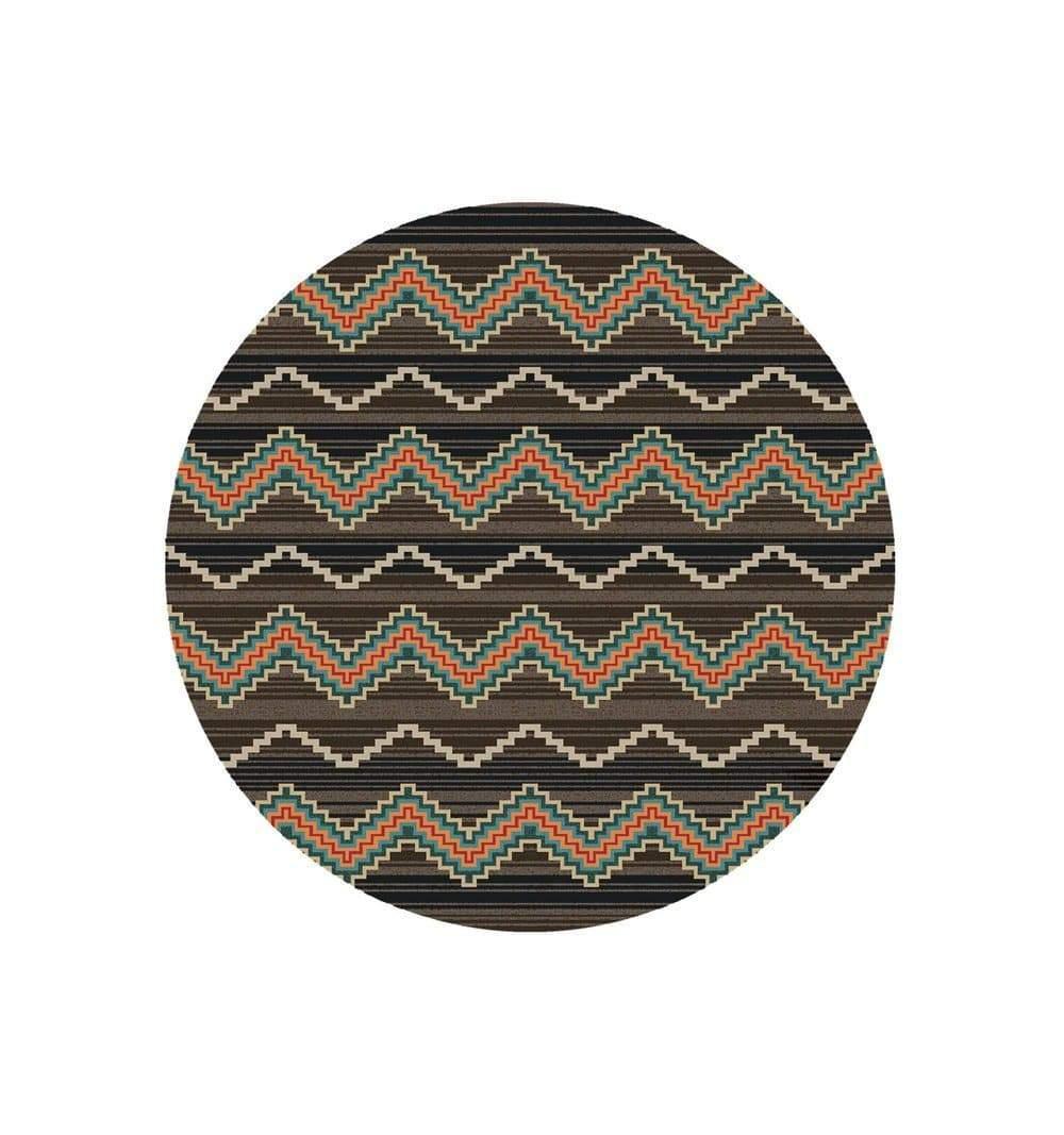 Trapper Brown 8' Round Area Rug - Made in the USA - Your Western Decor, LLC