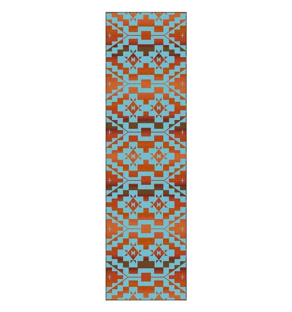 Turquoise blue, red, orange Sacred Trails Southwestern Floor Runner - Made in the USA - Your Western Decor