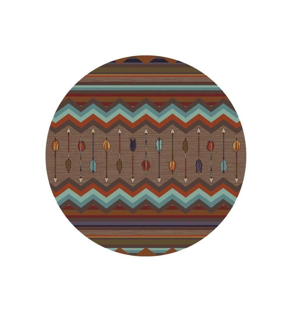 Cresting Fletcher Arrow 8' Round Area Rug - Your Western Decor, LLC