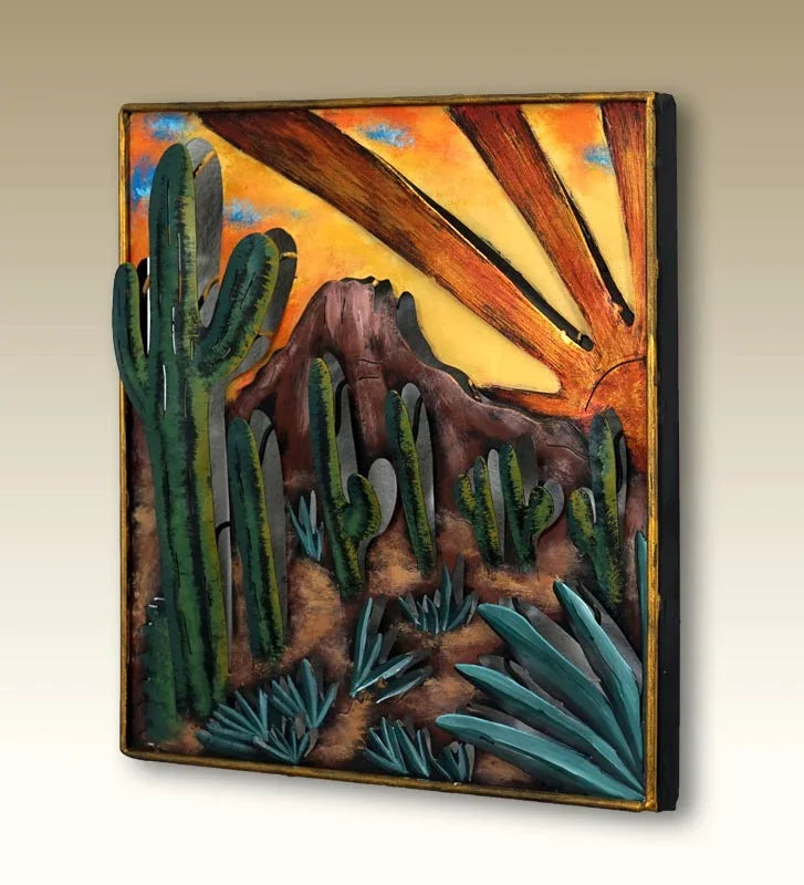 Handmade 3D Desert Cactus Plasma Cut Wall Art - Your Western Decor