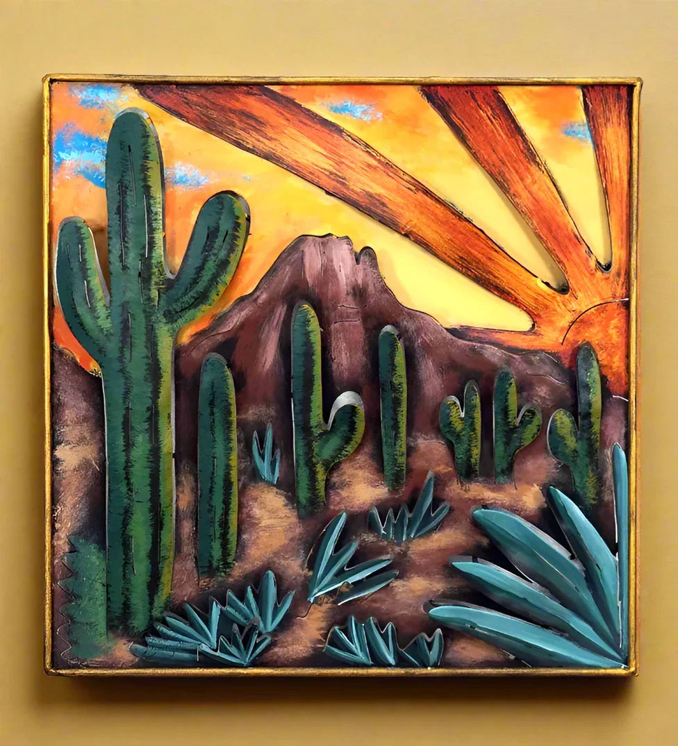 Handmade 3D Desert Cactus Plasma Cut Wall Art - Your Western Decor