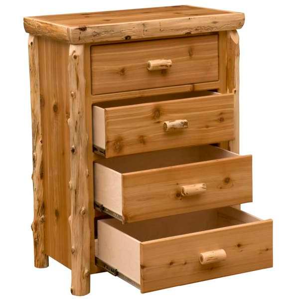 American made Premium Cedar Log Chest of Drawers w/ 4 drawers - Your Western Decor