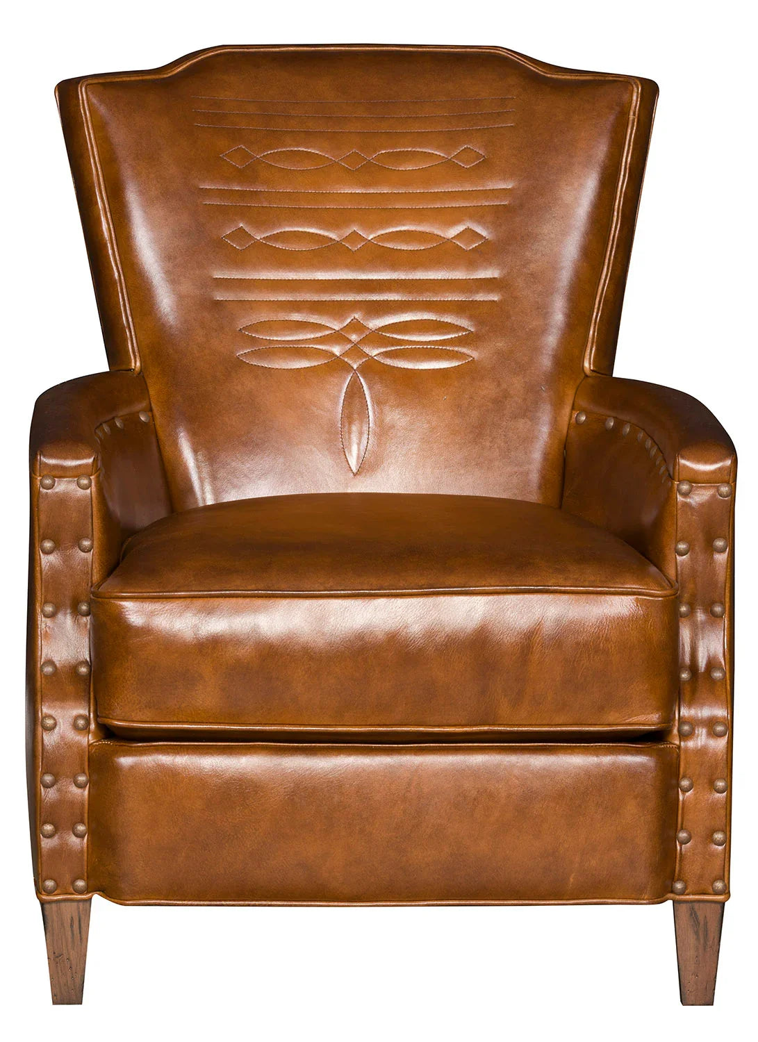 American made Bourbon Boot Stitch Leather Lounge Chair - Your Western Decor