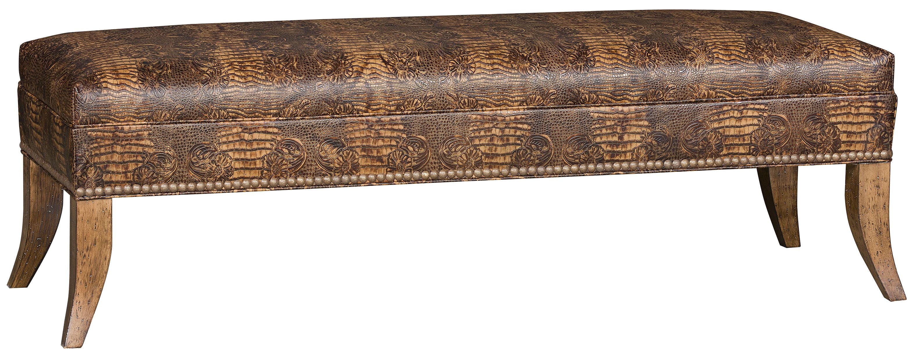 Leather upholstered bench, ottoman, cocktail bench, ottoman