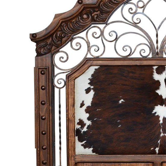 Custom Alicante Bed with cowhide or leather upholstery - Your Western Decor