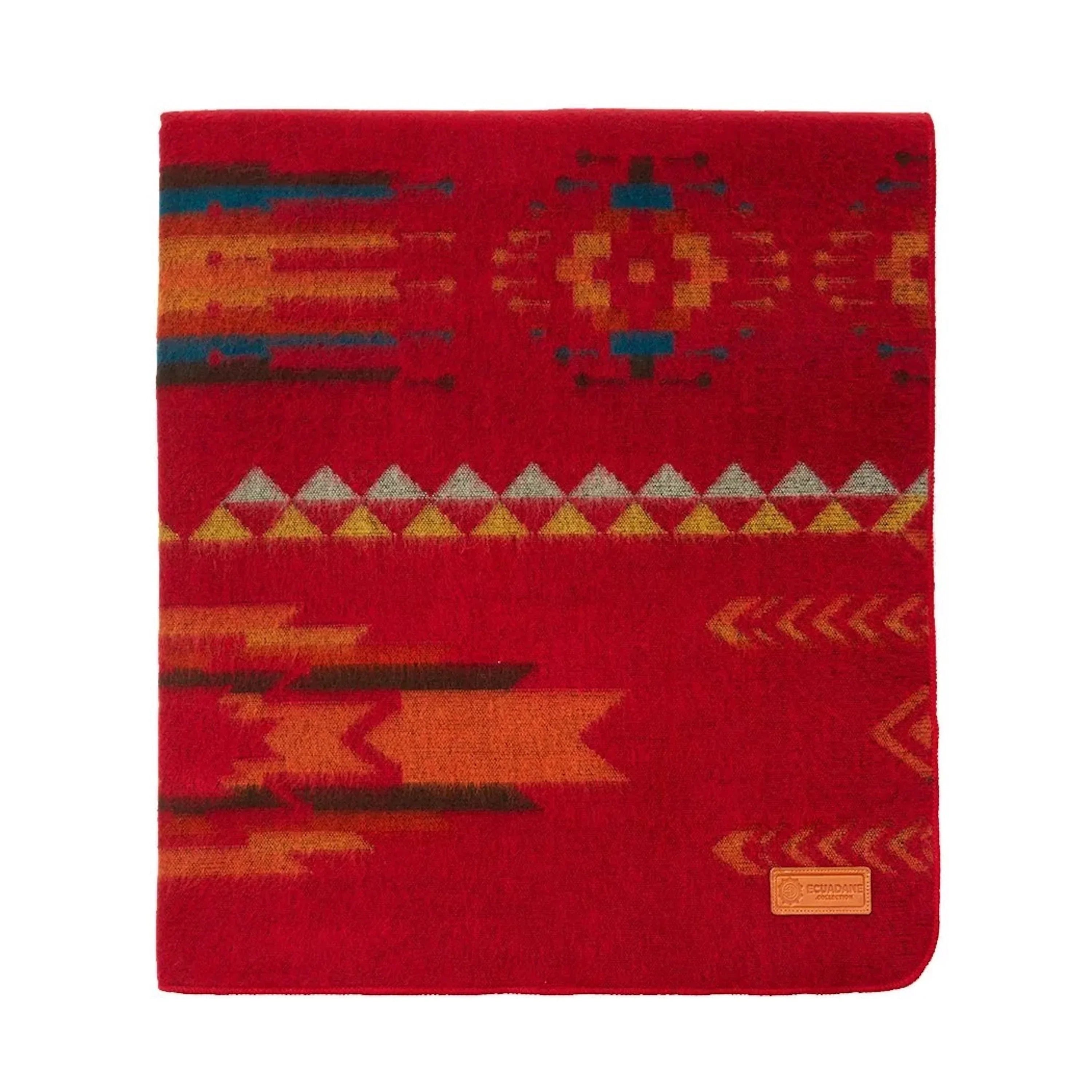 Corazon Wildfire Southwestern Queen Blanket in red and patterns - Your Western Decor