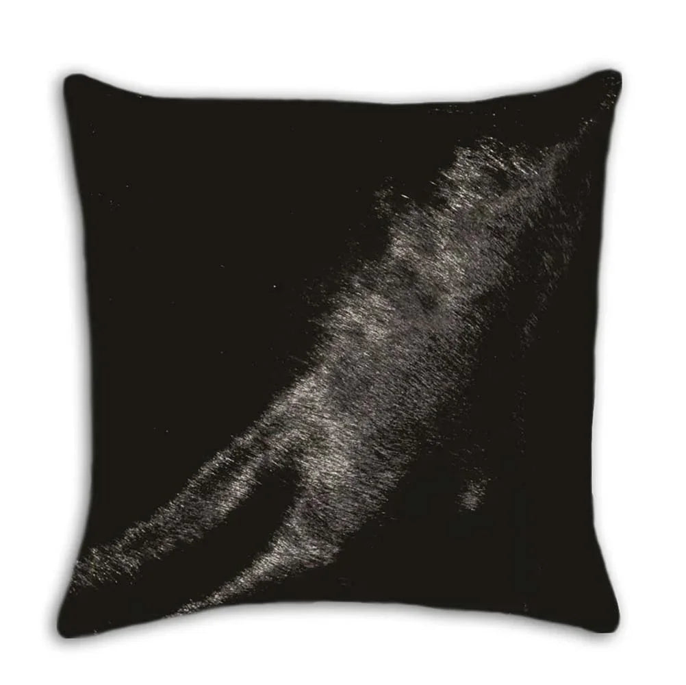 Pure Black Cowhide Pillow Covers - Authentic Cowhide - Square Pillow - Your Western Decor