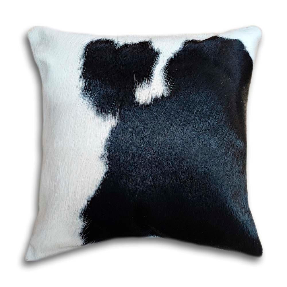 Black & White Holstein Cowhide Pillow Covers - 18" x 18" Authentic Leather - Your Western Decor