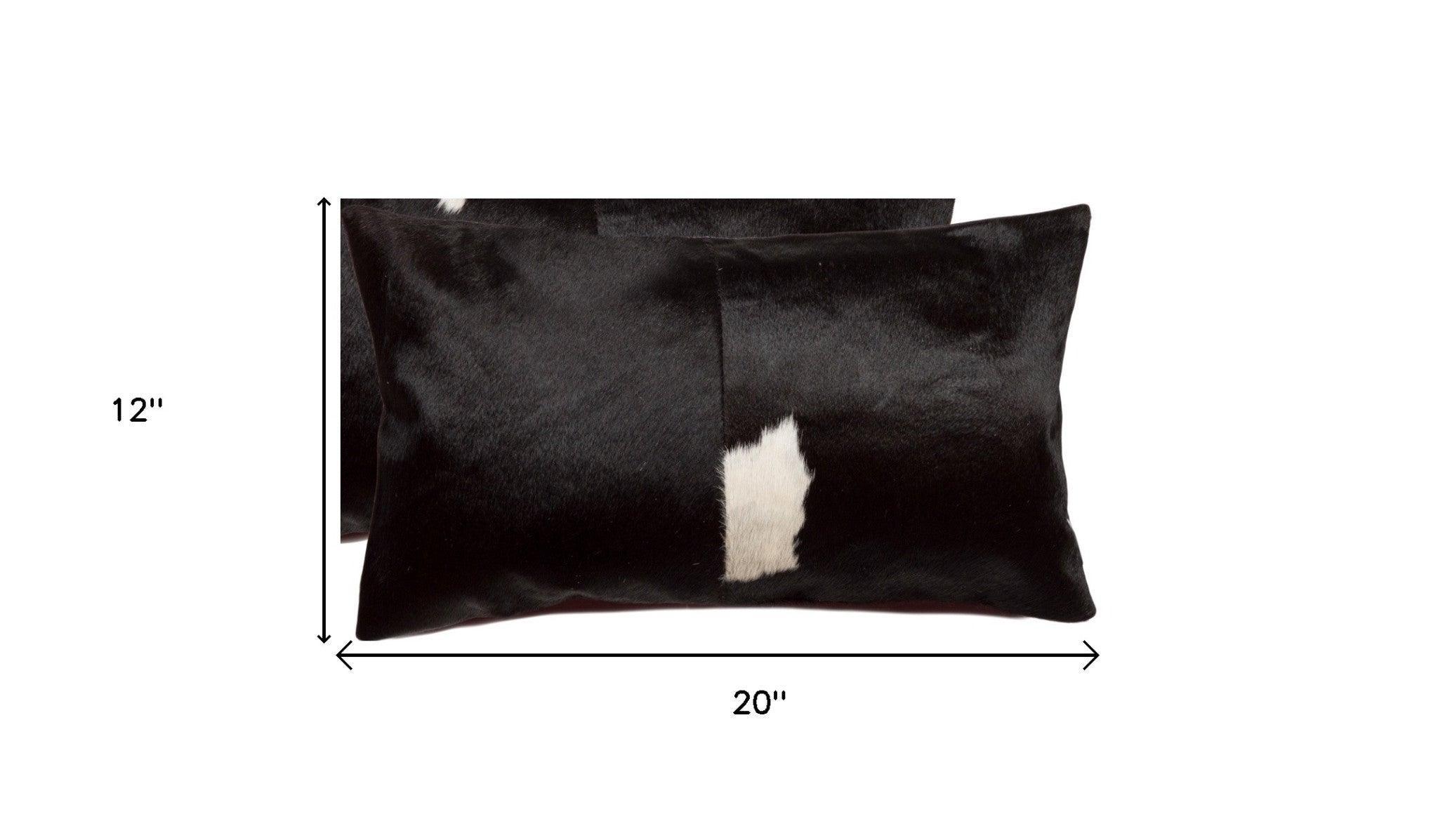 Black & White Cowhide 2-pc Pillow Set - Dimensions - Your Western Decor