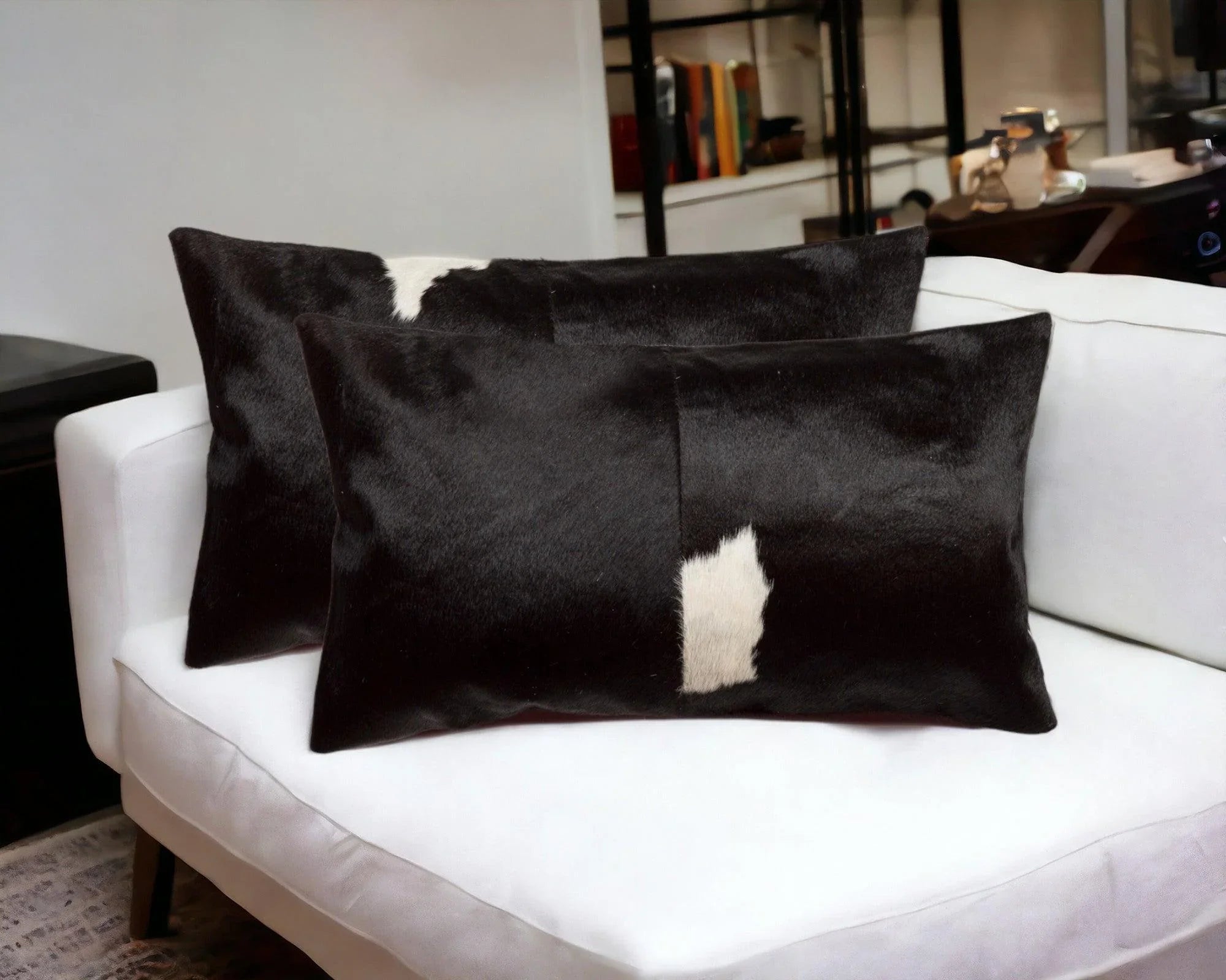 Black & White Cowhide 2-pc Pillow Set - Your Western Decor