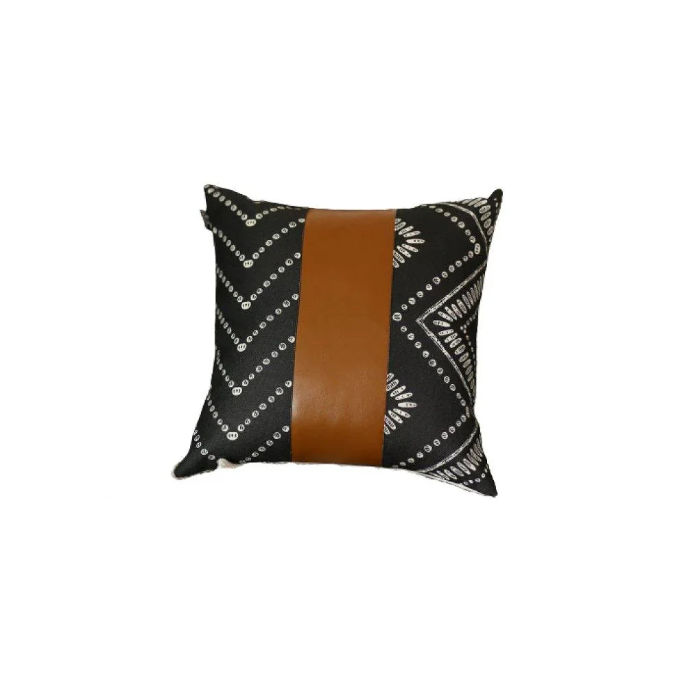 Black & White Faux Leather Pillow Cover - Your Western Decor