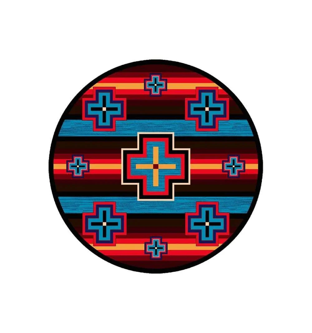 Southwest bright colors round area rugs. Made in the USA. Your Western Decor