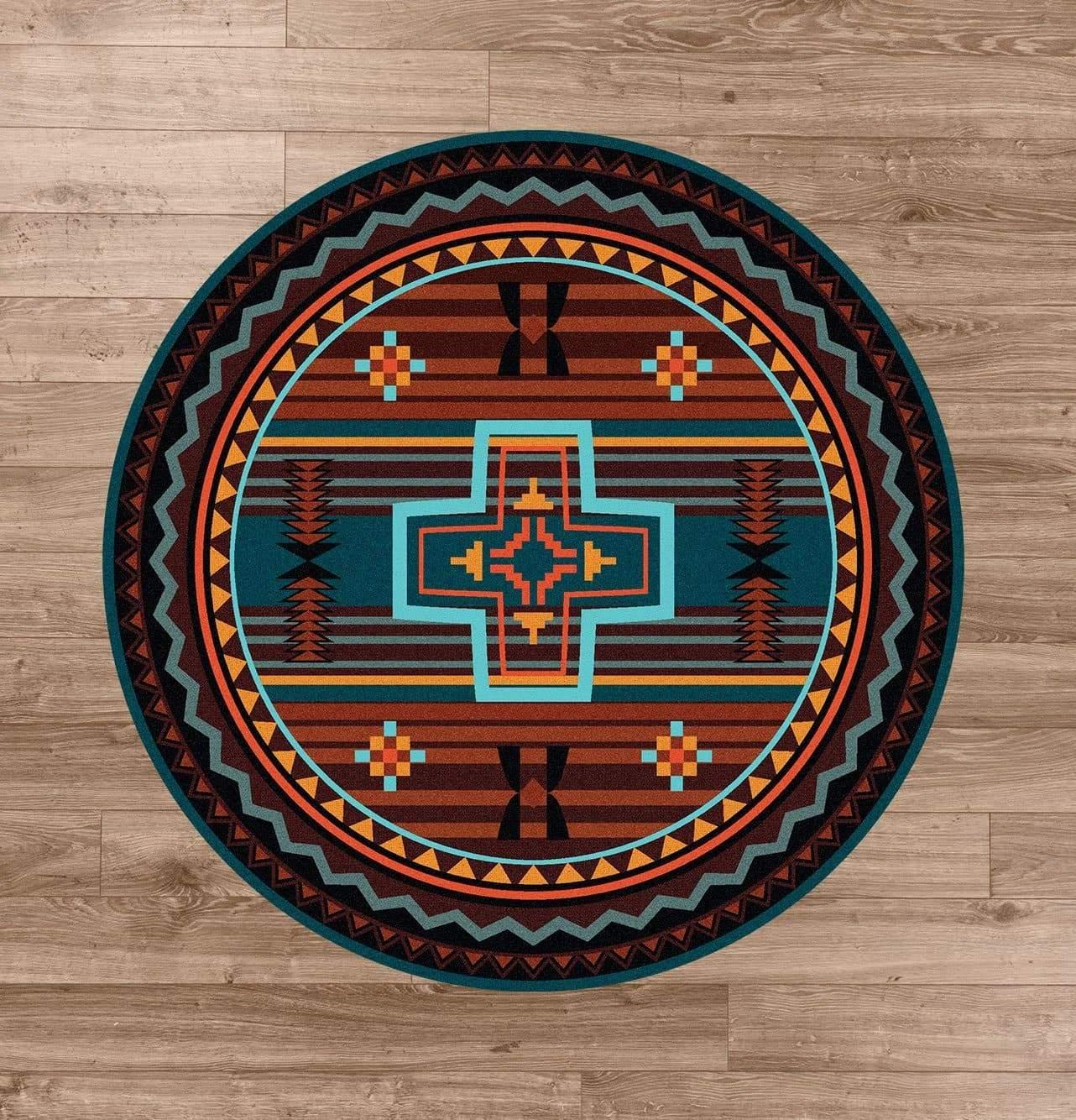 Brazos Arrows Southwest Round Area Rug - 2 Colors - Rugs made in the USA - Your Western Decor
