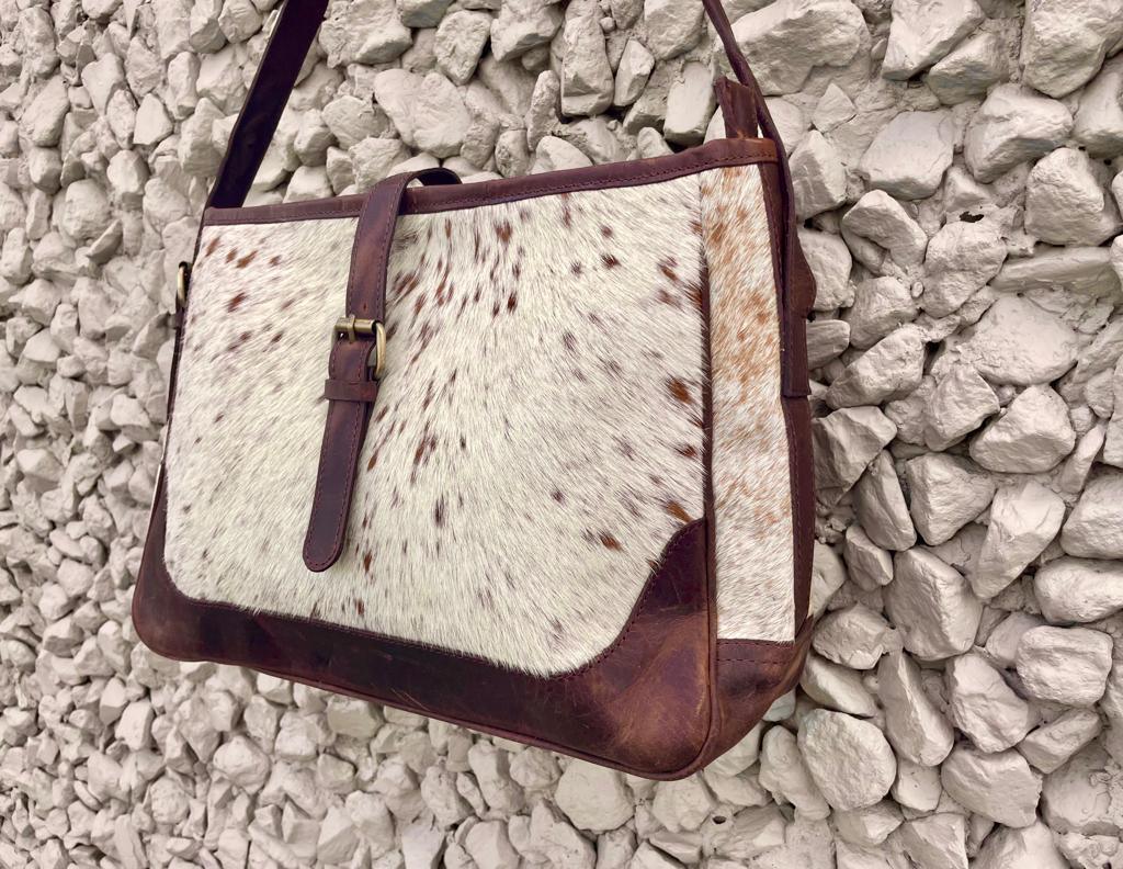 Brown Peppered Cowhide Vintage Purse - Your Western Decor