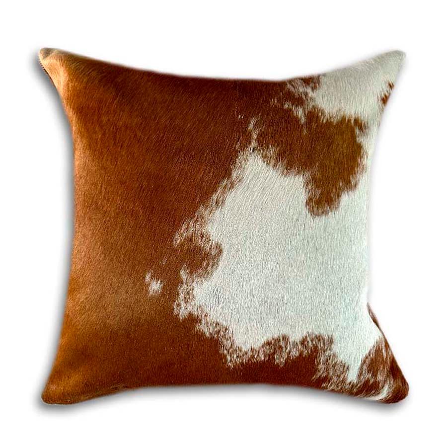 Brown & White Cowhide Pillow Covers - Authentic Cowhide - Square - Cover - Your Western Decor
