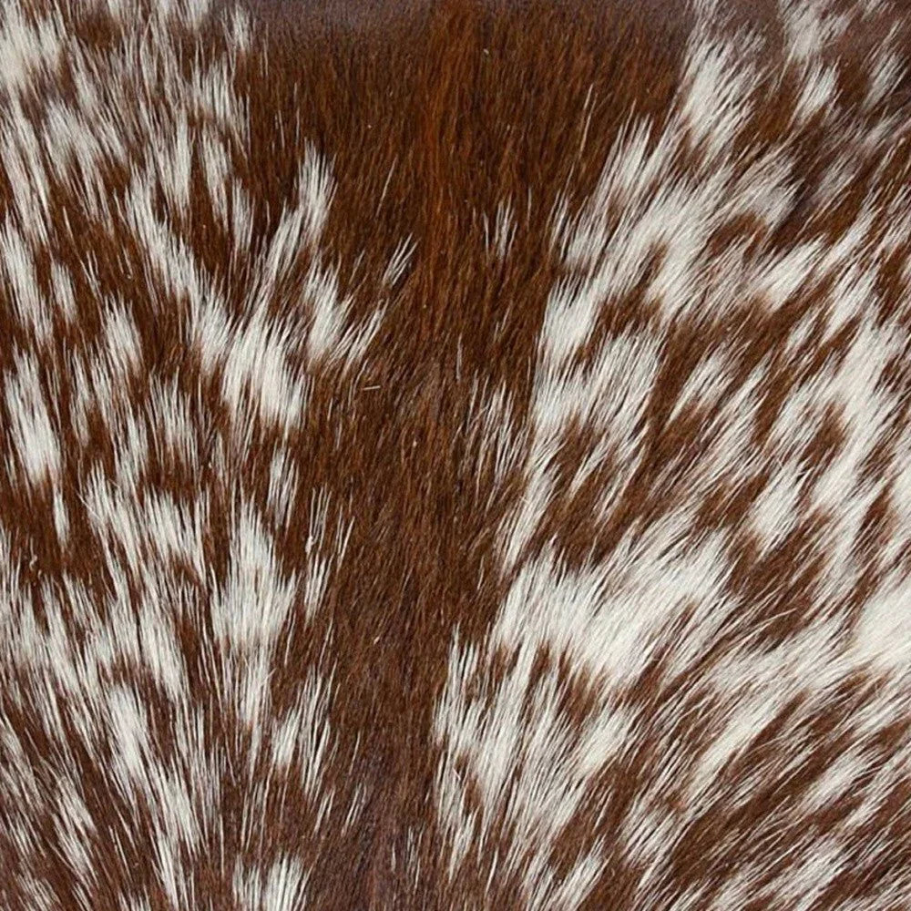 Brown & White Peppered Cowhide Throw Pillow - Your Western Decor