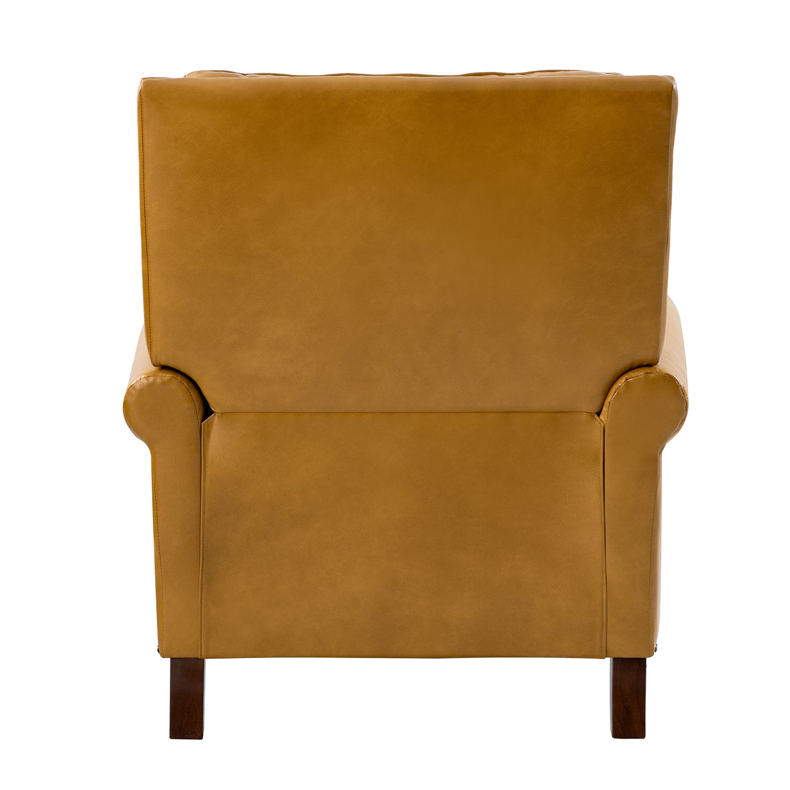 Camel Canyon Leather chair back view in Carmel genuine leather with smooth upholstered finish and structured silhouette
