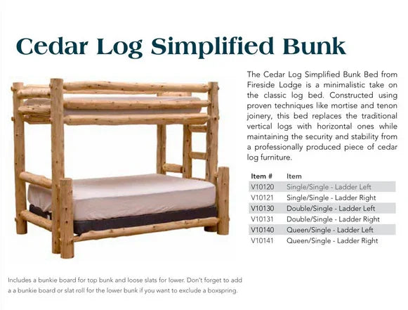 Cedar Log Bunk Bed made in the USA - Your Western Decor