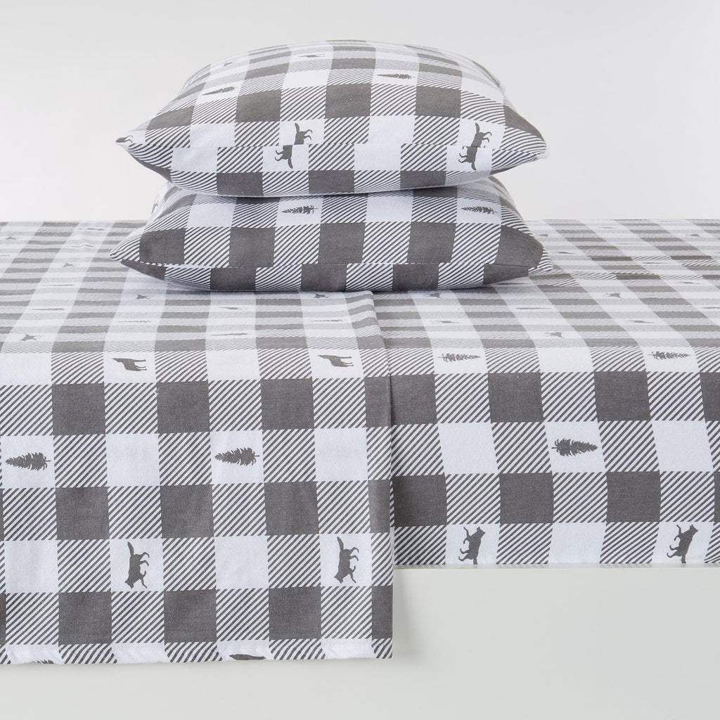 Checkered Lodge Cotton Sheet Set - Your Western Decor