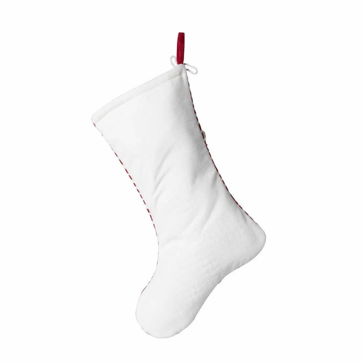 Chevron Embroidered Red Velvet Stocking | Your Western Decor