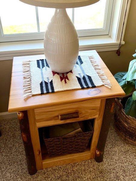 White southwestern woven table mat placemat - Your Western Decor