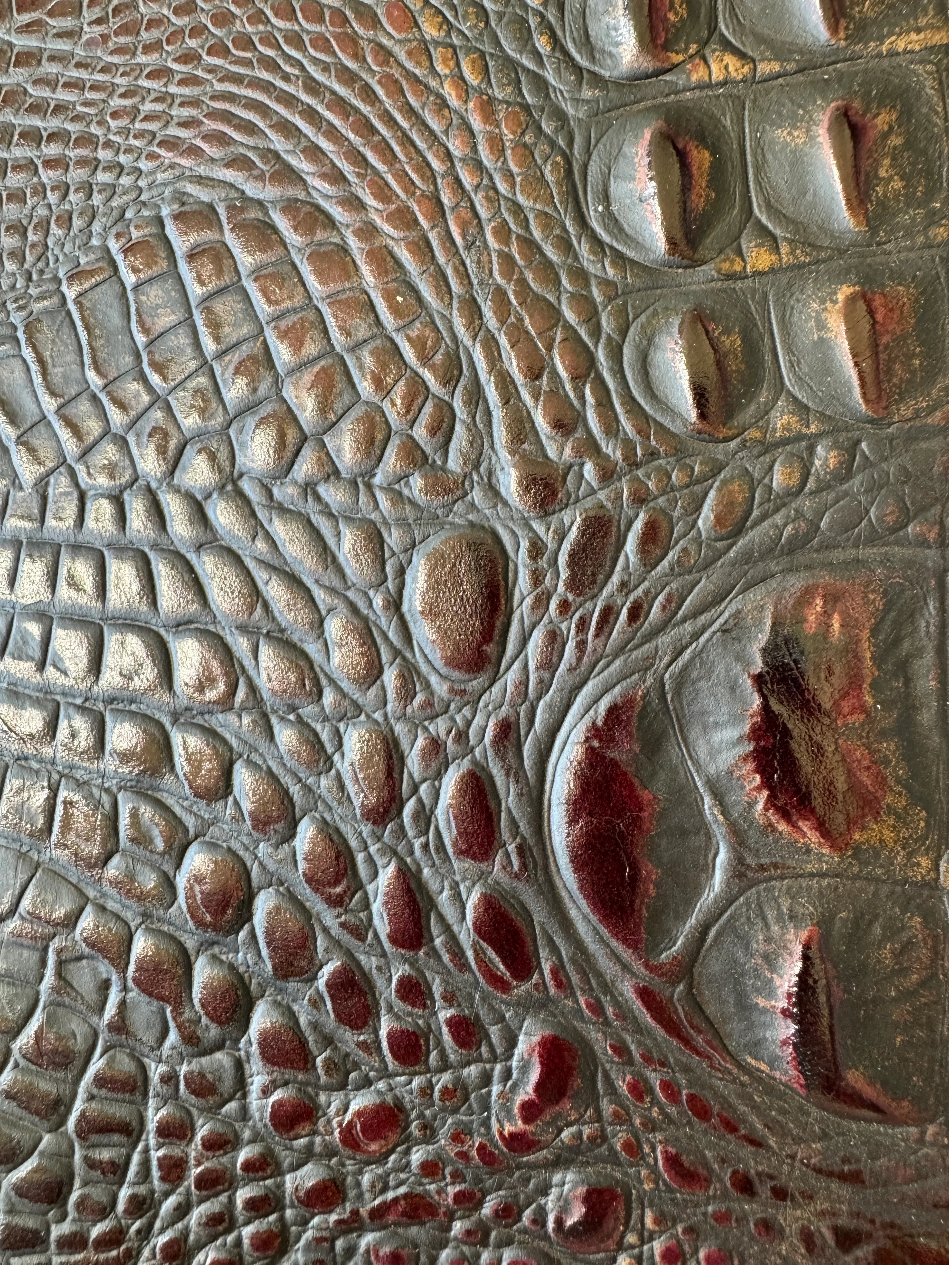 Croc embossed leather with hints of metallic - Your Western Decor