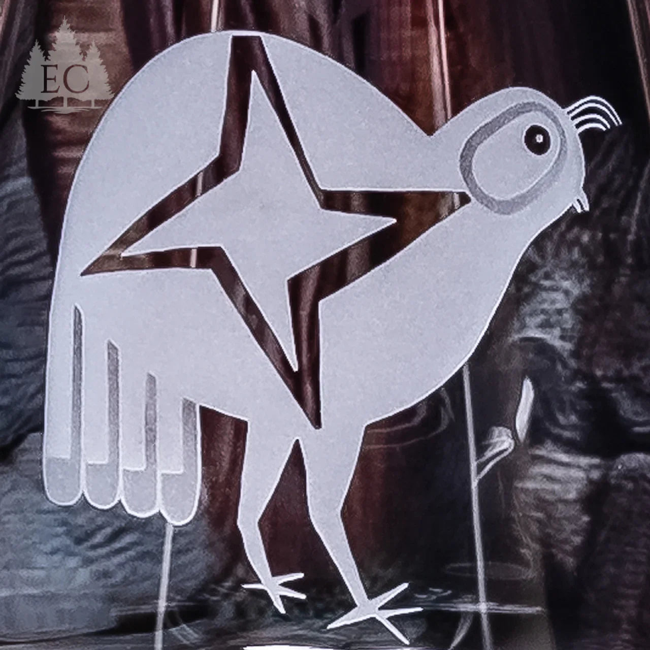 Desert Guardians Sand Carved Crystal Stemmed Wine Glass with quail detail - Your Western Decor