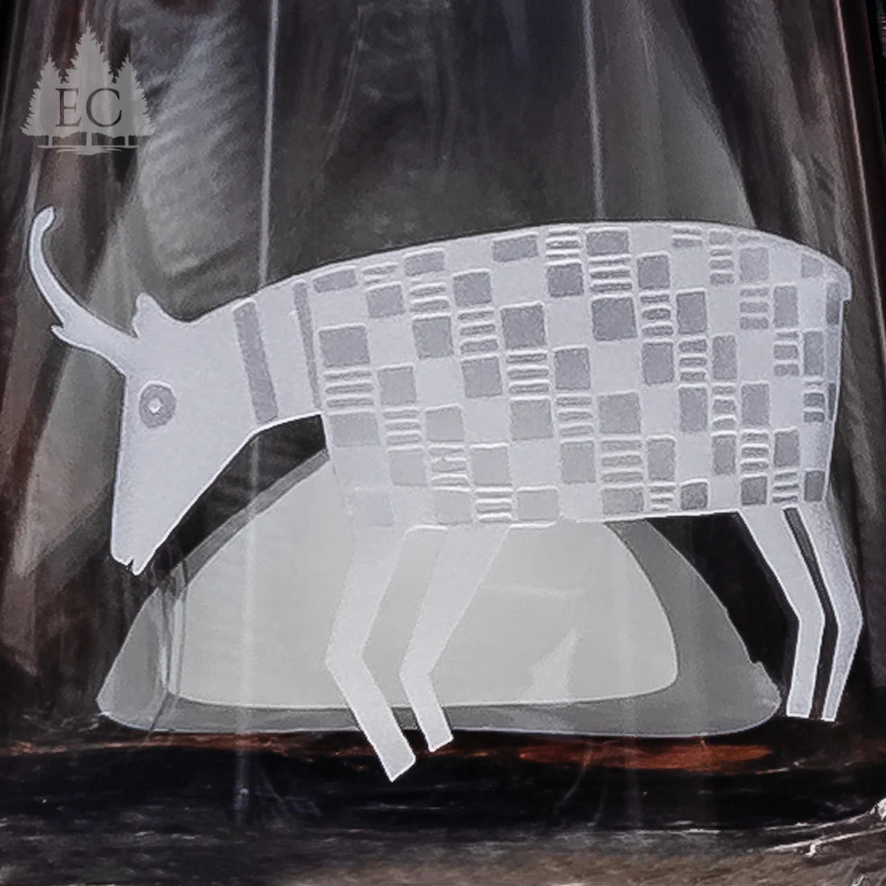 Stemless crystal wine glass with sand carved detailed antelope art - Your Western Decor