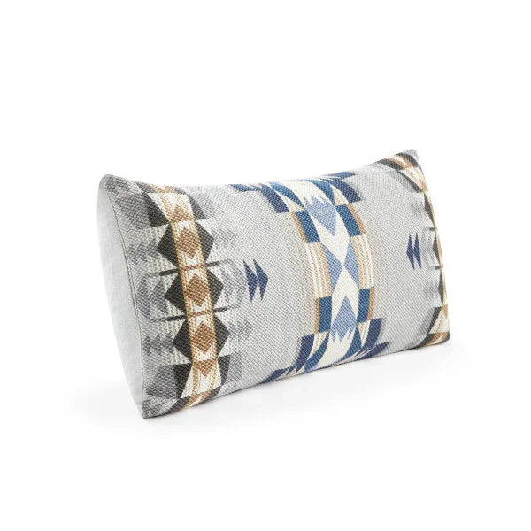 Desert Dawn Throw Pillow - Blues, white & tan on grey - printed design - Your Western Decor