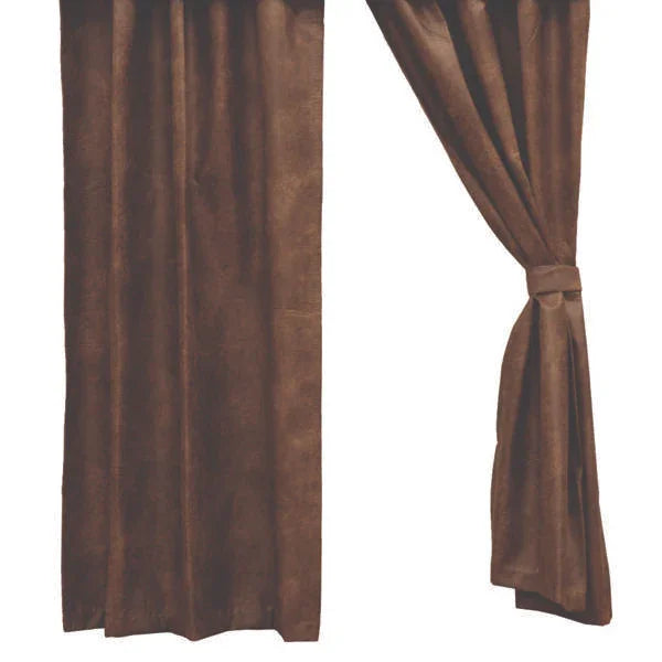 Desert Horizon Window Treatments - Brown Faux Leather drapes - Your Western Decor
