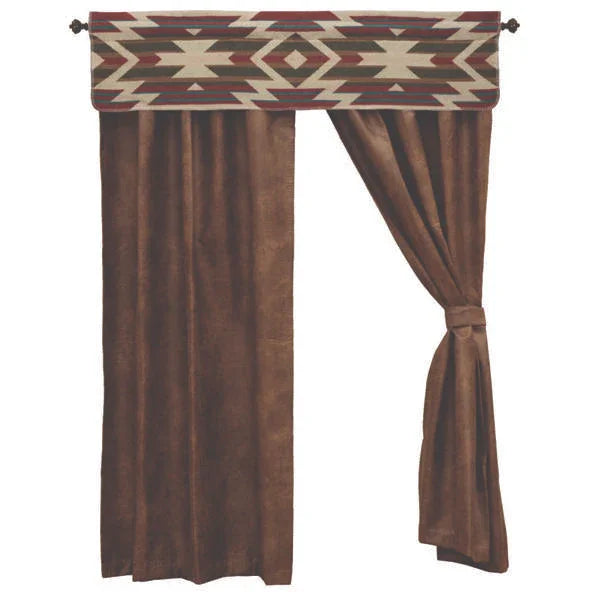 Desert Horizon Window Treatments - Desert Horizon Fabric Valance - Faux leather drapes - Your Western Decor