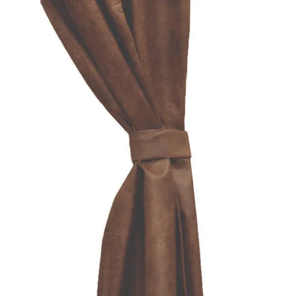 Desert Horizon Window Treatments - Brown Faux Leather drapes - Your Western Decor