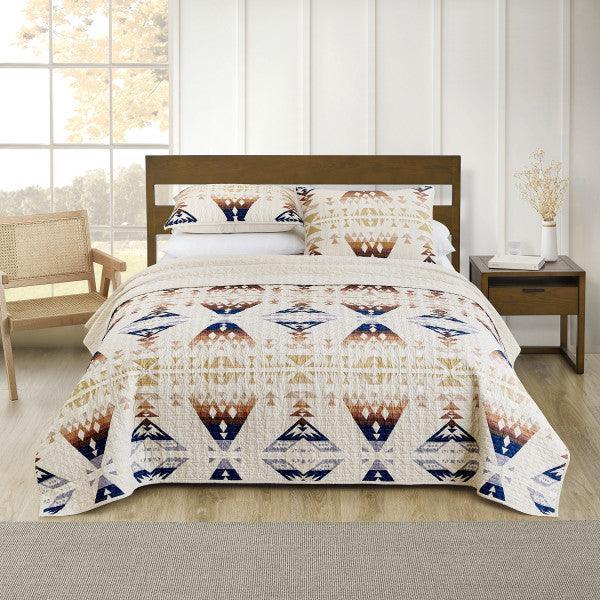 Diamond Peak Fog Coverlet Set - Cotton - Pendleton Design - Coverlet & Shams - Your Western Decor