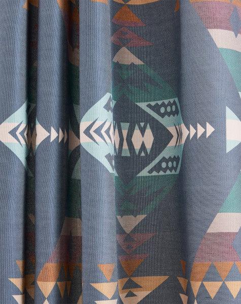 Pendleton Diamond Peak Shower Curtain - Blue Aztec Pattern - Your Western Decor