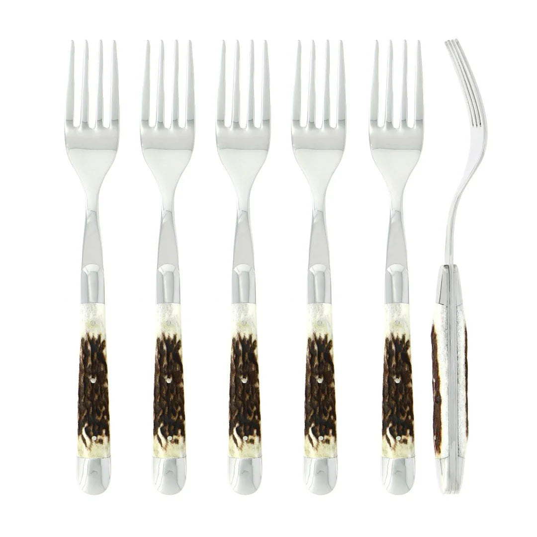 Elk Stag Shiny Finish Fork Set of 6 - Your Western Decor