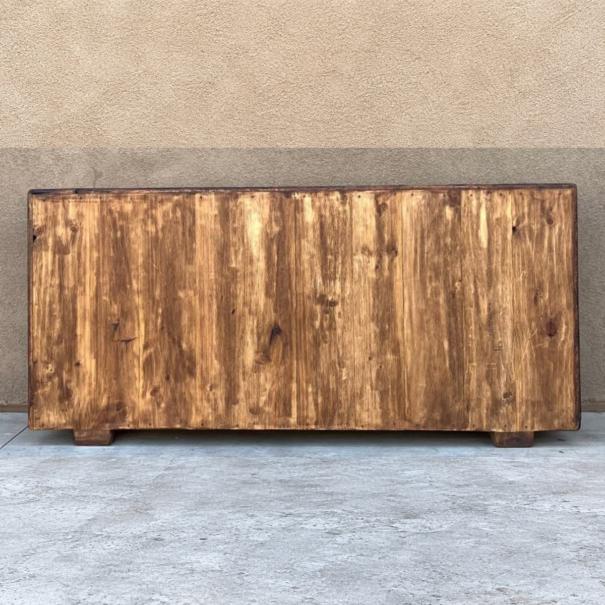 Escape room rustic sideboard back view image