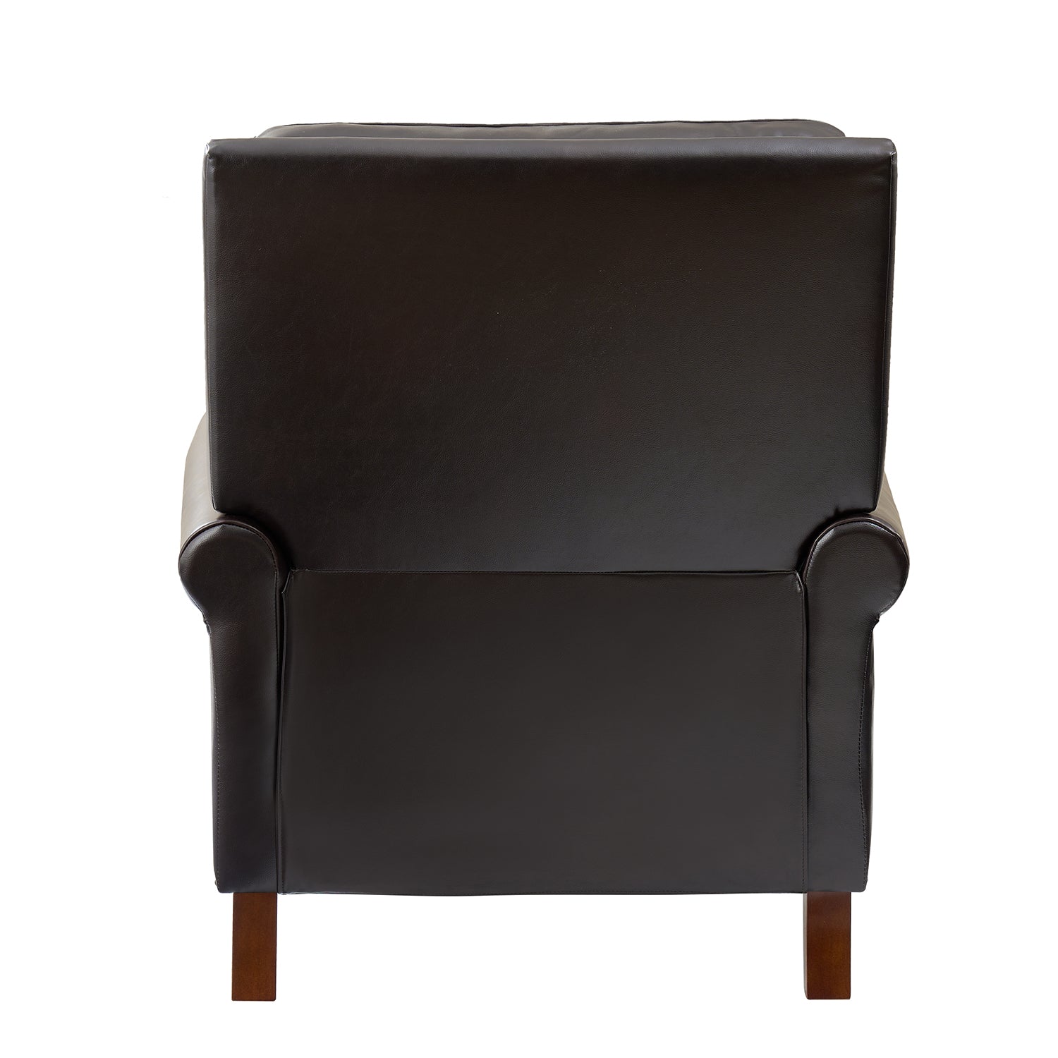 Espresso Canyon Leather chair back view in espresso brown genuine leather with smooth upholstered finish and structured silhouette