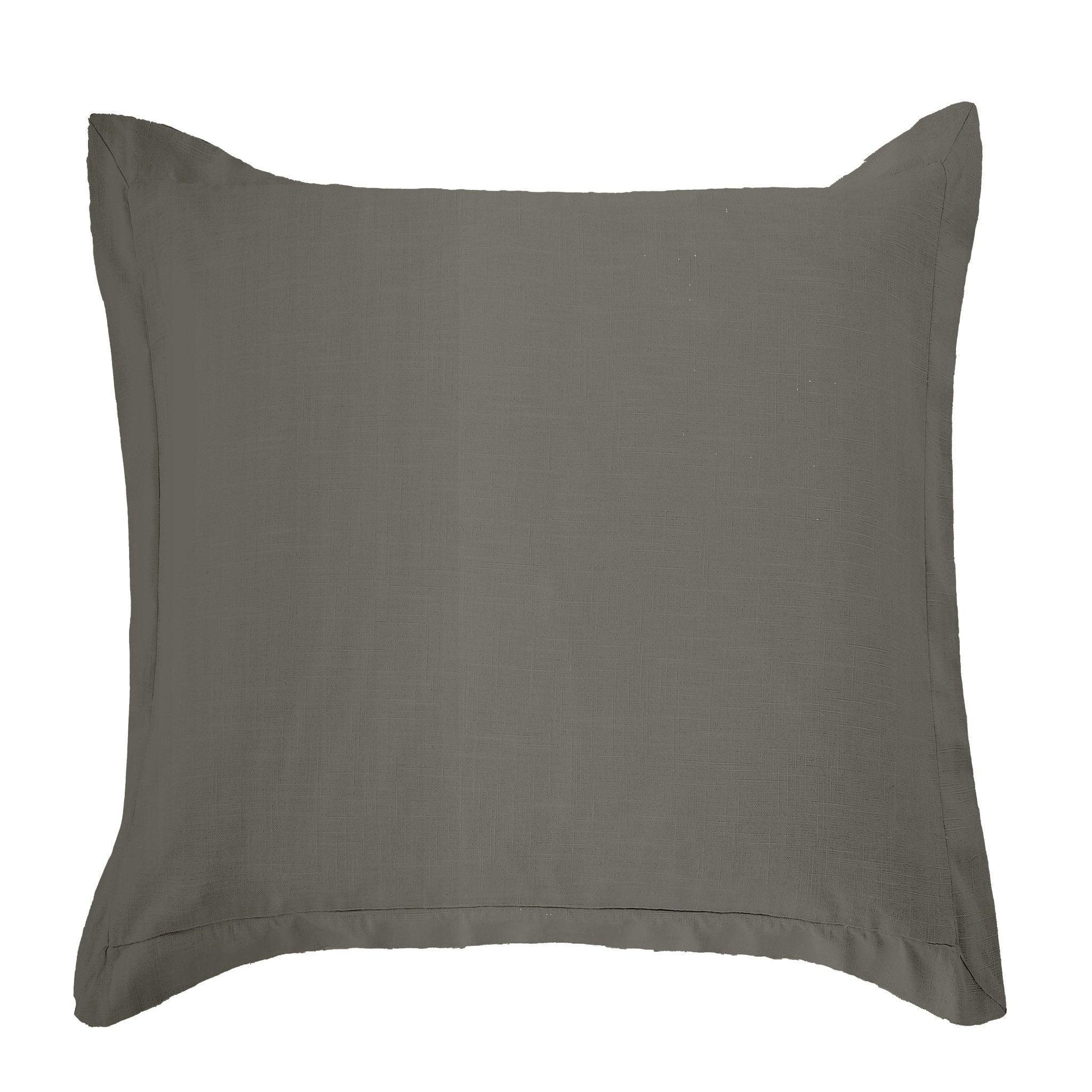 Slate Washed Linen Tailored Luna Euro Sham - Your Western Decor