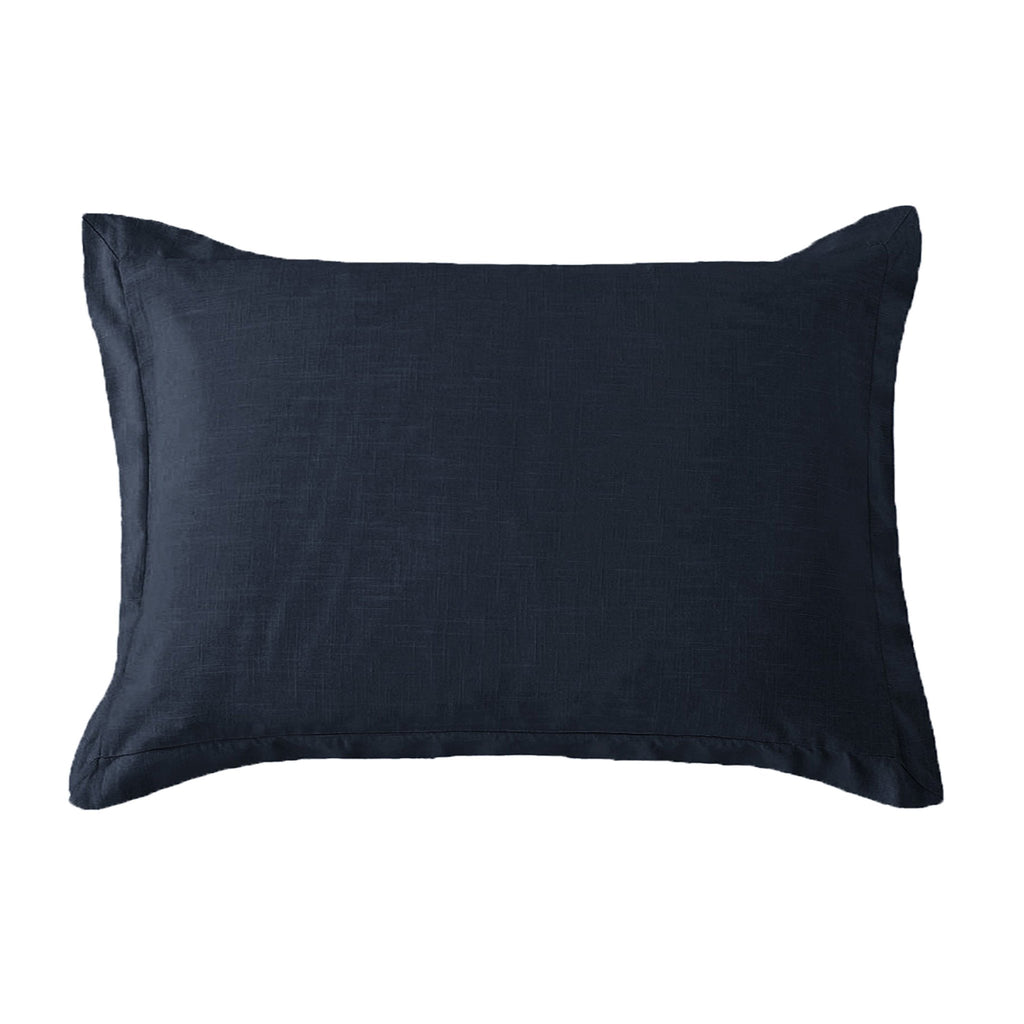 Navy Luna Washed Linen Tailored Pillow Sham - Your Western Decor