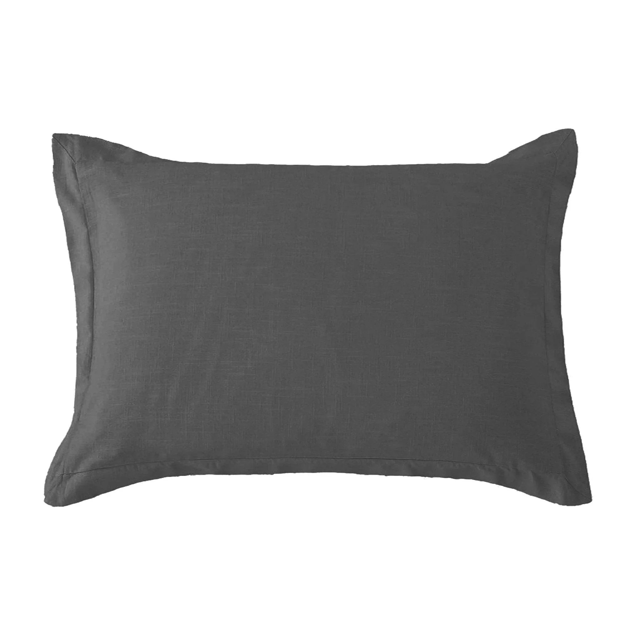 Slate Luna Washed Linen Tailored Pillow Sham - Your Western Decor