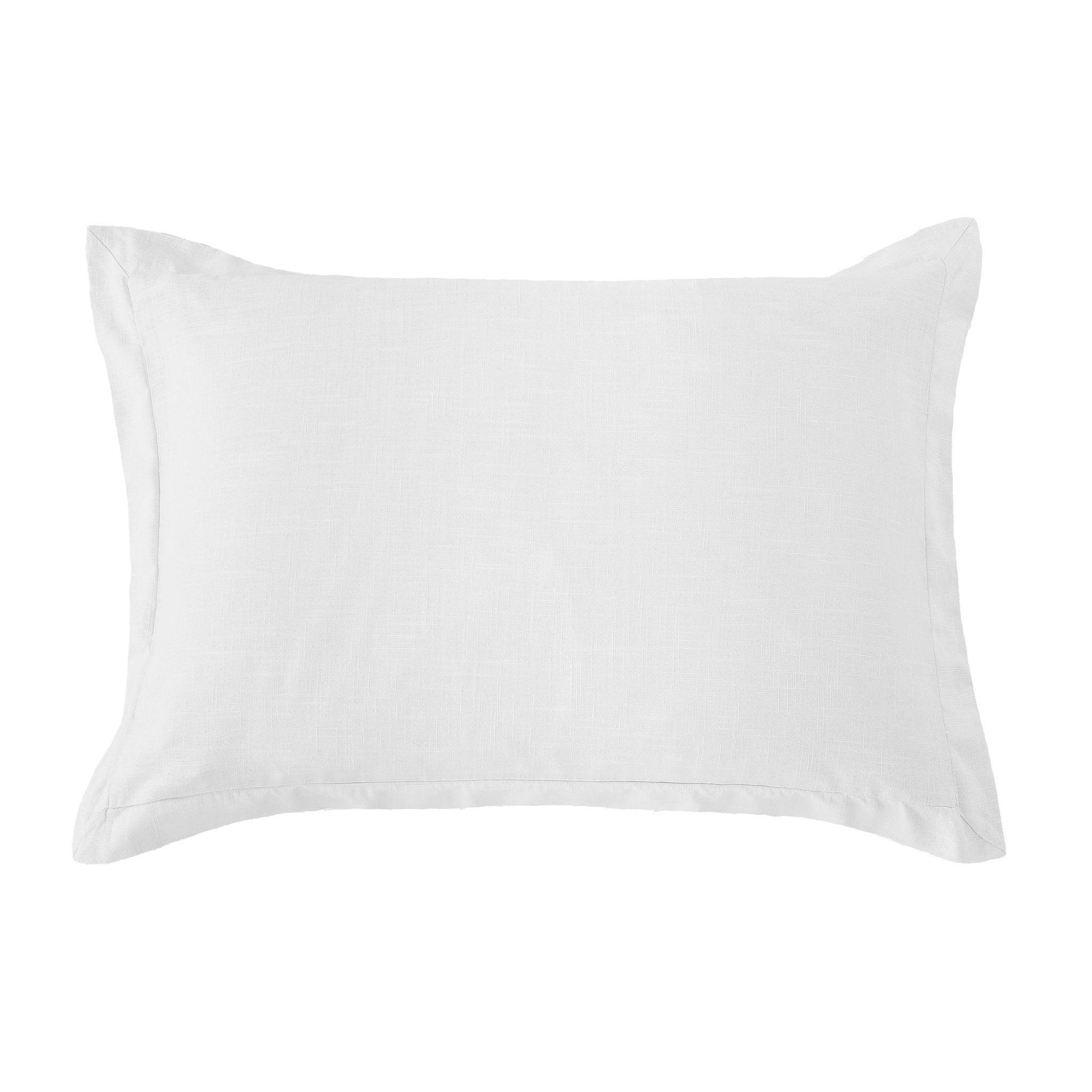 White Luna Washed Linen Tailored Pillow Sham - Your Western Decor