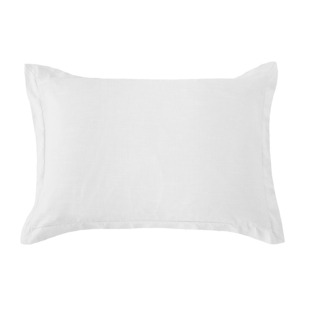White Luna Washed Linen Tailored Pillow Sham - Your Western Decor