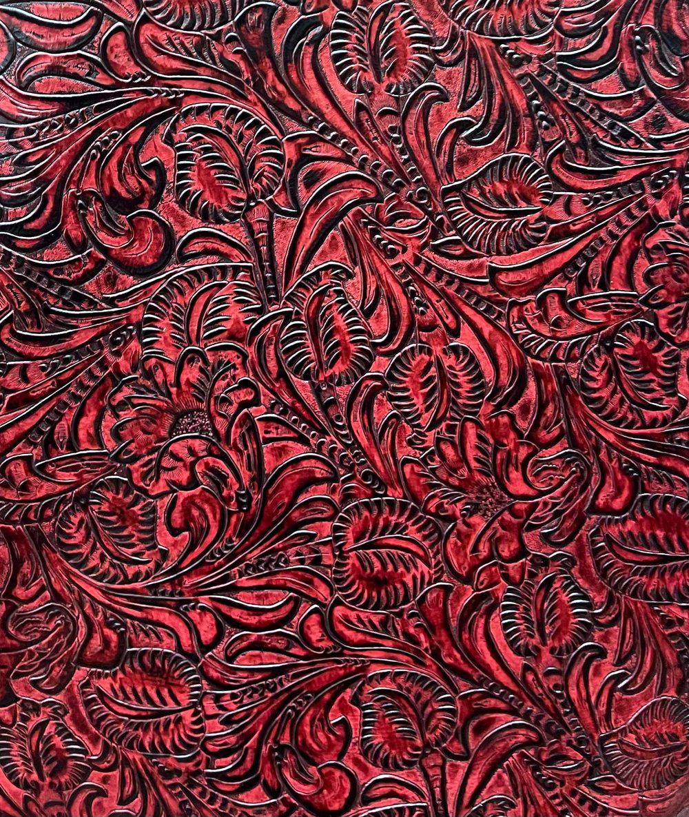 Floral pomegranate embossed leather - Your Western Decor